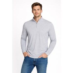 ANETIK  MENS XL LOW PRO TECH PERFORMANCE LONG SLEEVE 1/4 ZIP SPF 30 POCKETS GRAY